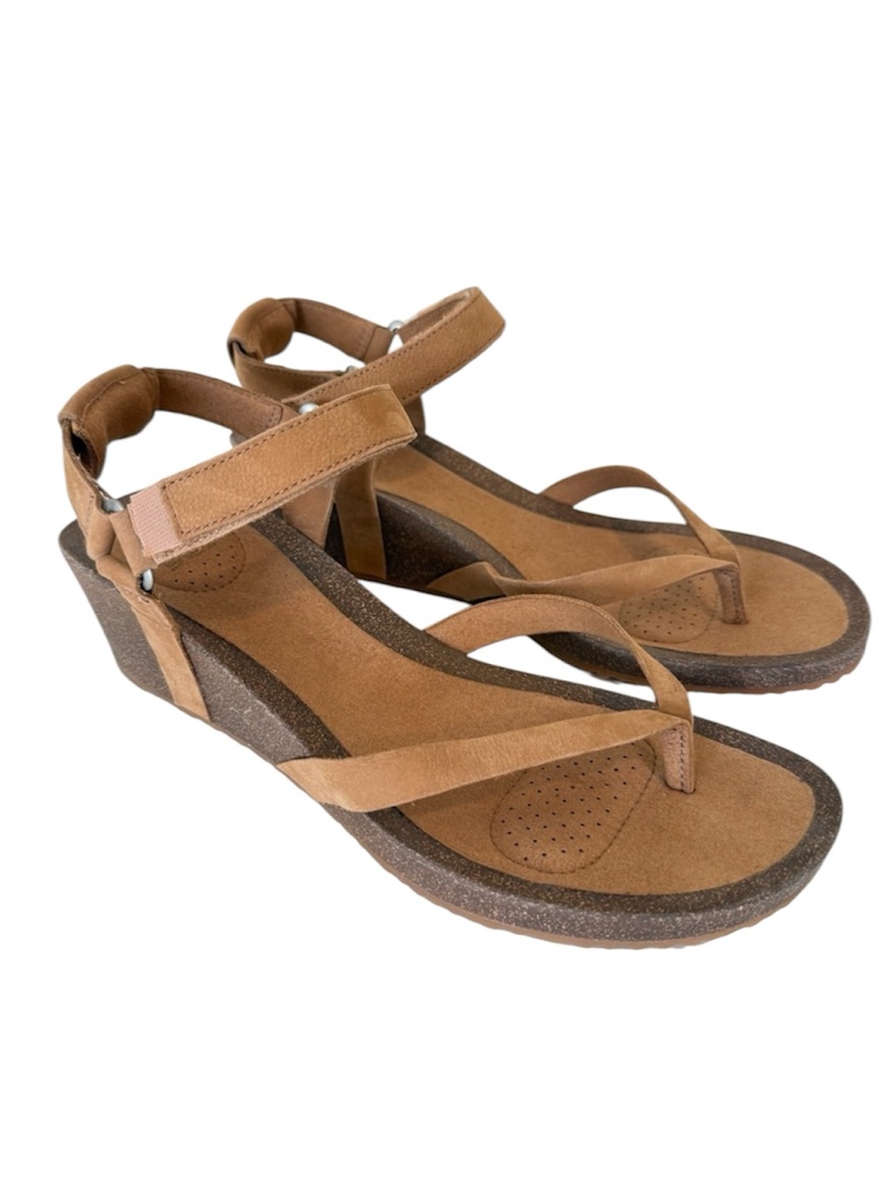 Teva Mahonia Wedge Thong Sandals in Chipmunk Brown Women’s Size 10 Ankle Sandals